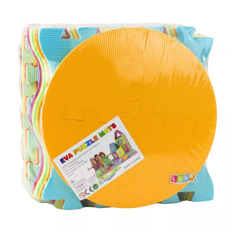 LEAN TOYS Minkštas dėlionės kilimėlis edukacinis EVA putplastis Vaisiai Saldumynai Spalvingas 16 vnt.