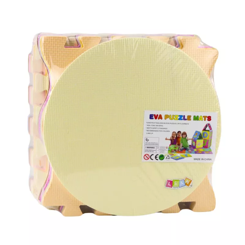 LEAN TOYS Minkštas dėlionės edukacinis kilimėlis EVA putplastis Vaisiai Saldumynai Pasteliniai 16 vnt.