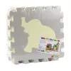LEAN TOYS Minkštas edukacinis dėlionės kilimėlis Gyvūnai EVA putplastis Smėlio Pilka 9 vnt.