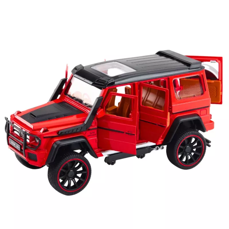 LEAN TOYS Visureigis Metalinis Atbulinis Variklis Atidaromos Durys Raudonas 1:22