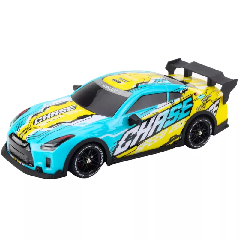 LEAN TOYS RC nuotolinio valdymo sportinis automobilis su apšviestu dreifiniu kėbulu turkio spalvos