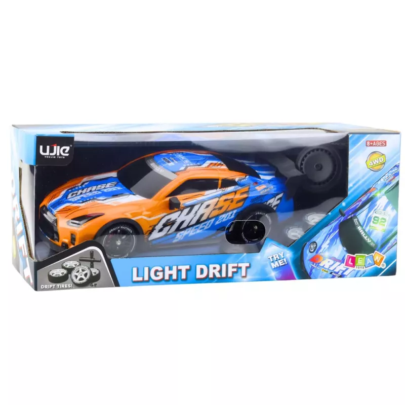 LEAN TOYS RC Sportinis automobilis su apšviestu drift kėbulu Oranžinis