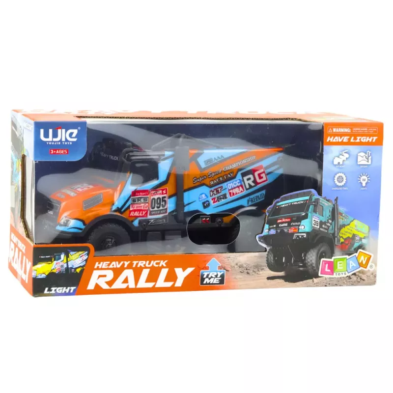 LEAN TOYS RC Truck nuotoliniu valdymu automobilis su apšviestu kėbulu oranžinis