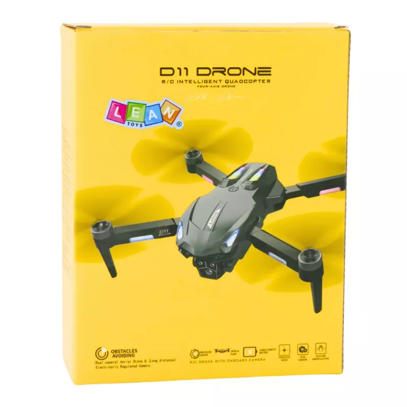 LEAN TOYS D11 Drone nuotolinio valdymo HD kamera WIFI gestų valdymas nuotolinio valdymo geltona