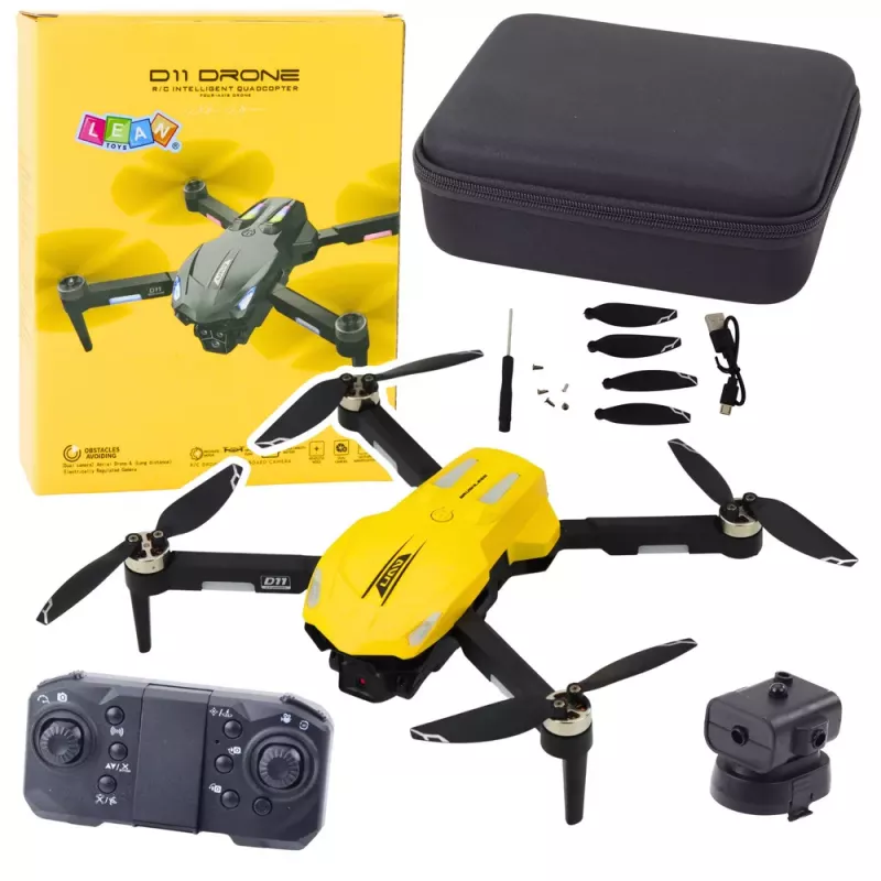 LEAN TOYS D11 Drone nuotolinio valdymo HD kamera WIFI gestų valdymas nuotolinio valdymo geltona