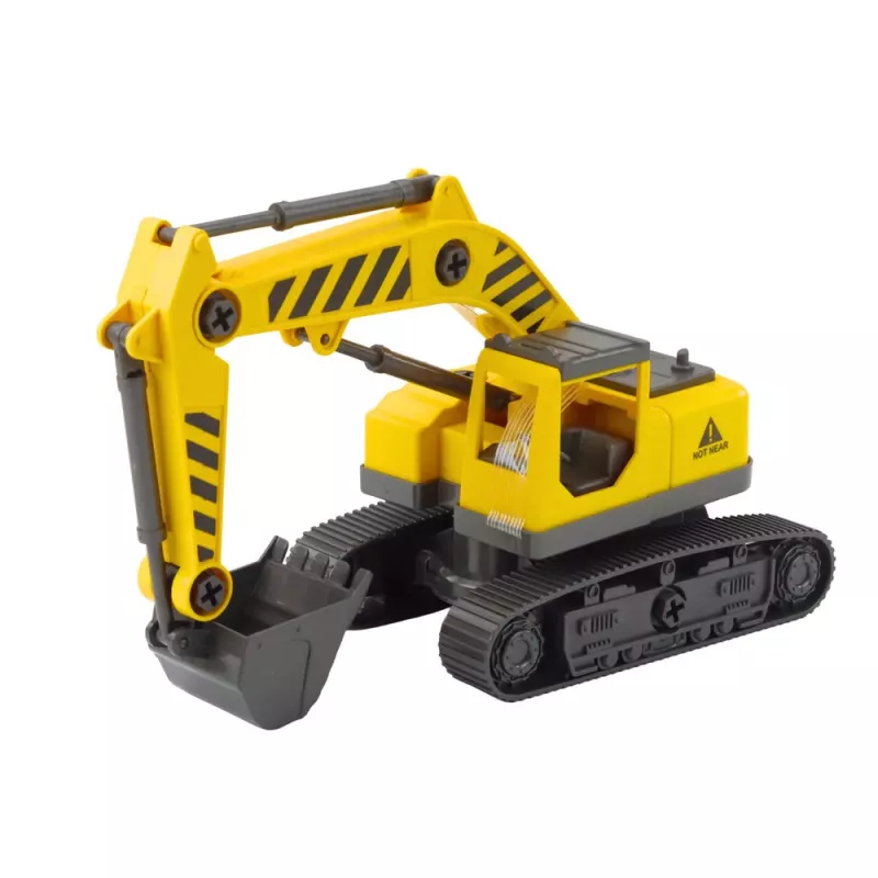 LEAN TOYS DIY vilkikas su besisukančiu vikšriniu ekskavatoriumi su šviesomis ir garsais