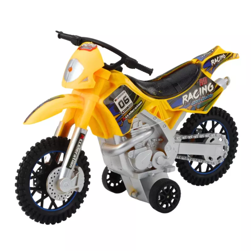 LEAN TOYS Visureigis Motociklas Su Pavara, Šviesomis Ir Garsais Geltonas