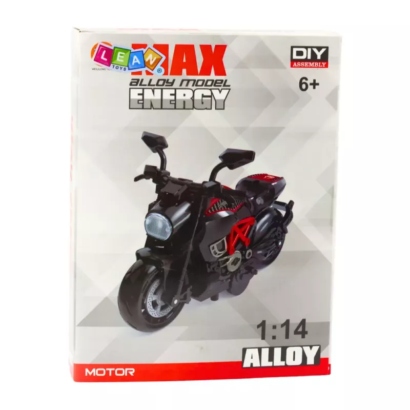 LEAN TOYS Motociklo surinkimo komplektas su varžtais Metalinis 1:14 DIY Juodas Auksinis