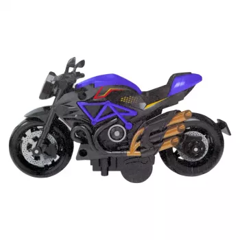 LEAN TOYS Motociklo konstravimo rinkinys su varžtais Metalinis 1:14 DIY Juodas ir Mėlynas