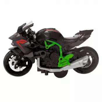 LEAN TOYS Motociklas surinkimui su varžtais Metalas 1:14 DIY Žalia-Juoda