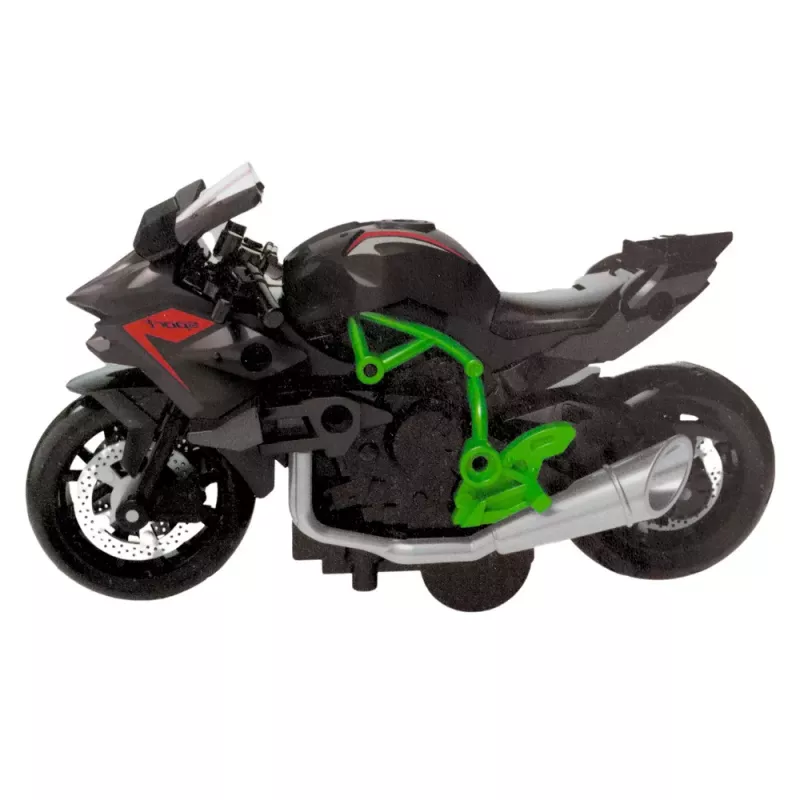 LEAN TOYS Motociklas surinkimui su varžtais Metalas 1:14 DIY Žalia-Juoda