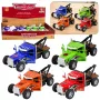 LEAN TOYS Classic Tow Truck With Pull-Back Drive, Metal, Opening Doors, 1:32 Mix