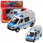 LEAN TOYS Metalinis policijos automobilis su atbulinės eigos varikliu, šviesomis ir garsais 1:32