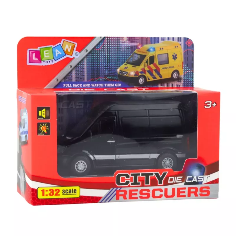 LEAN TOYS Metal Sounds Delivery Truck Black