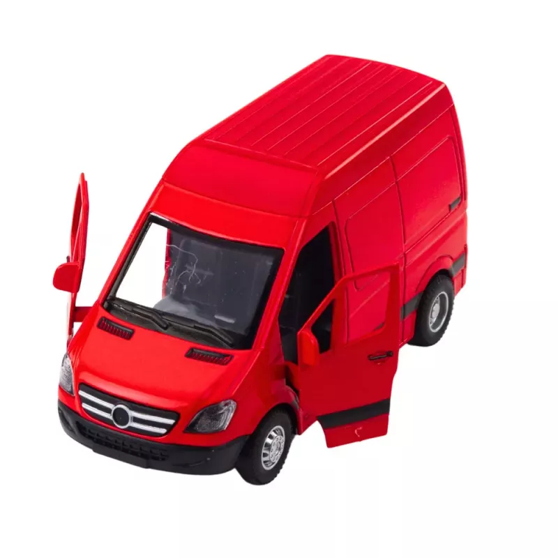 LEAN TOYS Delivery Truck Metal Red 1:32 Lights Sounds