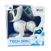 LEAN TOYS Interaktyvus robotas šuo su nuotolinio valdymo pultu, šviesos ir garso efektais, baltas mėlynas