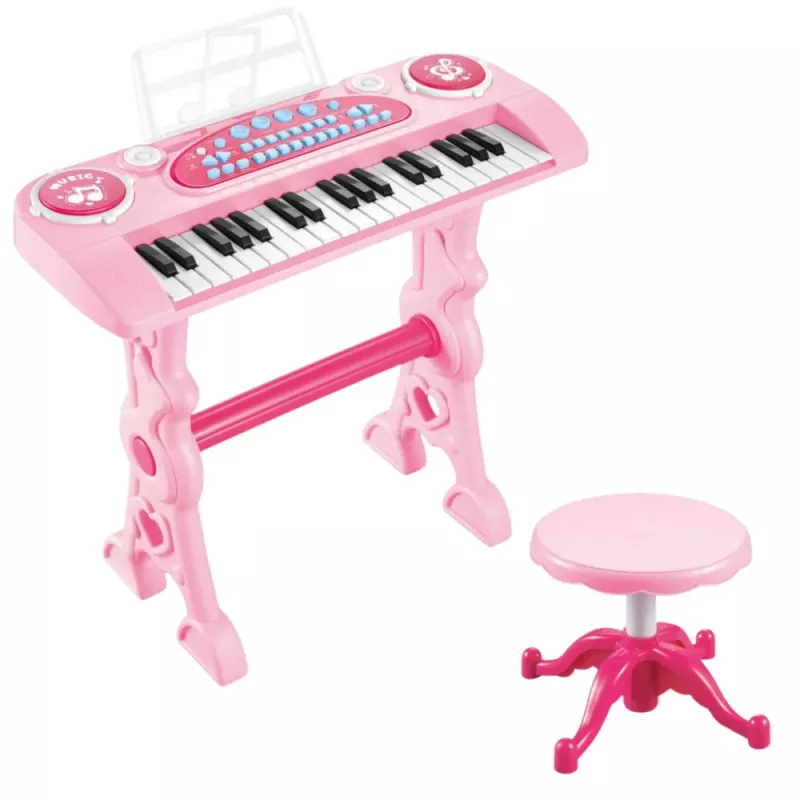 LEAN TOYS Electronic Piano for Children with Microphone 37 Keys Pink