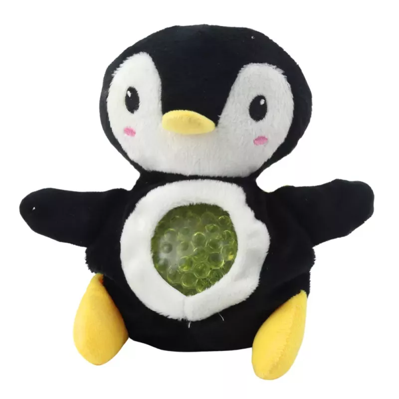 LEAN TOYS Minkštas žaislas su vandens kamuoliukais ir spaudžiamu pilvuku 20cm Mix