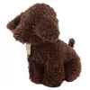 LEAN TOYS Poodle Dog in Velcro Bag, Cuddly Toy, Dark Brown