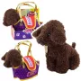LEAN TOYS Poodle Dog in Velcro Bag, Cuddly Toy, Dark Brown