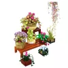 LEAN TOYS Construction Blocks Flowers in Pots 7 pcs Two Shelves 1446 pcs