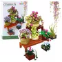 LEAN TOYS Construction Blocks Flowers in Pots 7 pcs Two Shelves 1446 pcs