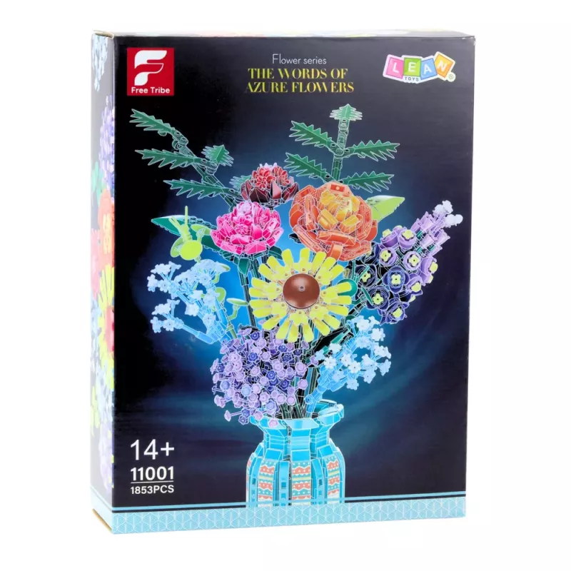 LEAN TOYS Construction Blocks Bouquet of Flowers in a Vase Colorful 1853 pcs.