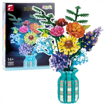 LEAN TOYS Construction Blocks Bouquet of Flowers in a Vase Colorful 1853 pcs.