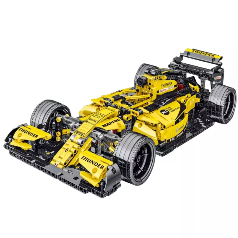 LEAN TOYS Construction Bricks Race Car R.S.18 Yellow 1:10 1093 pcs.