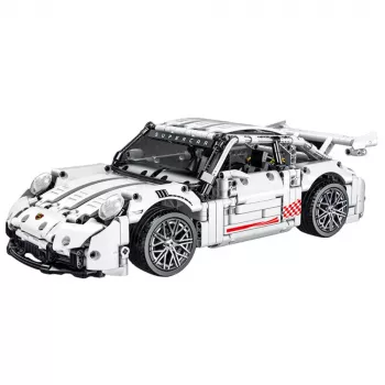 LEAN TOYS Statybiniai blokeliai GT lenktyninis automobilis baltas 1:14 1268 vnt.