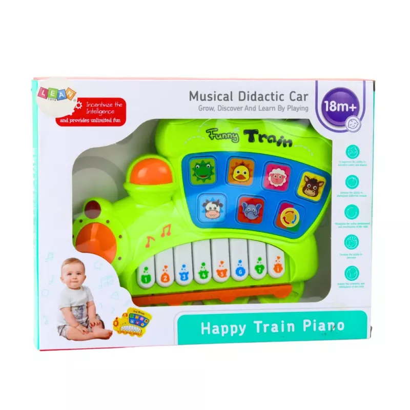 LEAN TOYS Educational Electric Piano for Toddlers Locomotive Green