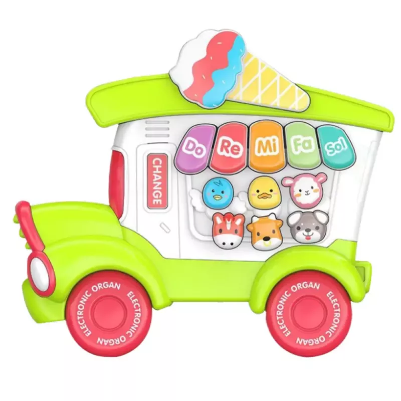 LEAN TOYS Educational Electric Piano for Toddlers Ice Cream Parlor Green