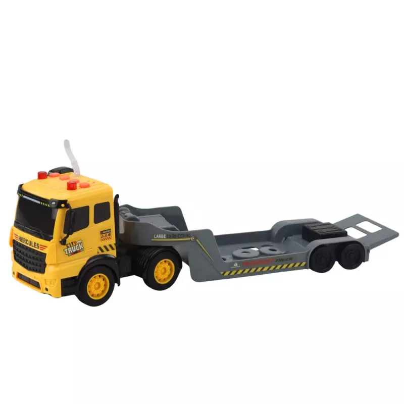 LEAN TOYS vilkikas su vikšriniu ekskavatoriumi, besisukančiu 360°, geltonas, 1:16