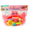 LEAN TOYS Žvejybos rinkinys: krabų stalas, 10 žuvų, meškerė, sietelis, rožinė
