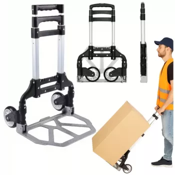 LEAN Lengvas sulankstomas aliumininis sandėlio transportinis vežimėlis 70 kg