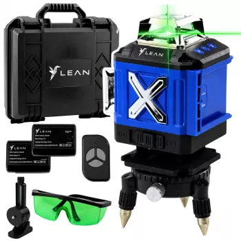 LEAN 4D lazerinis nivelyras 16 linijų dėklas 2 baterijos mėlyna