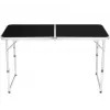 LEAN Sulankstomas kempingo stalas reguliuojamas aliuminis juodas 120x60cm