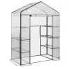 LEAN Mini Balkono Sodo Šiltnamis su 4 Metalinėmis Lentynomis ir PVC Plėvele 195 x 143 x 73 cm