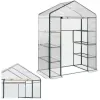 LEAN Mini Balkono Sodo Šiltnamis su 4 Metalinėmis Lentynomis ir PVC Plėvele 195 x 143 x 73 cm