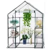LEAN Mini Balkono Sodo Šiltnamis su 4 Metalinėmis Lentynomis ir PVC Plėvele 195 x 143 x 73 cm