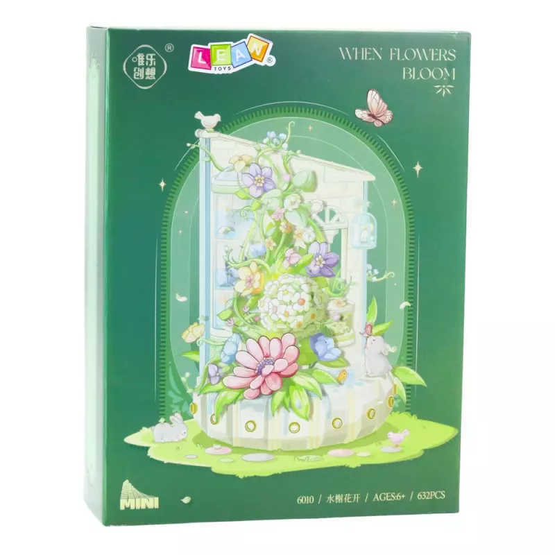 LEAN TOYS Construction Blocks Floral Composition with LED Light Tower 632 pcs