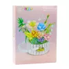 LEAN TOYS Construction Blocks Flower Arrangement in a Basket LED Lights 1376 pcs.