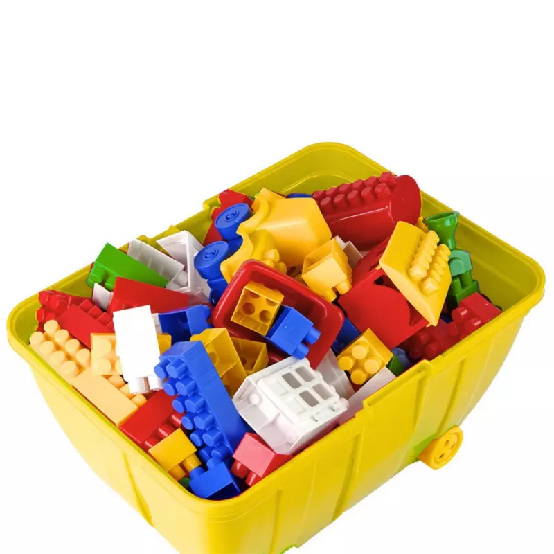 HEMAR Little Chest of Coloured Blocks K2 - 100 dalių medinių kaladėlių rinkinys su dėžute