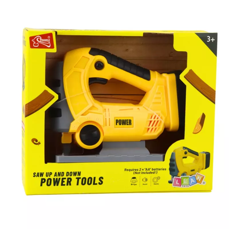 LEAN TOYS belaidis dėlionės pjūklas vaikams su šviesomis ir garsais geltonas