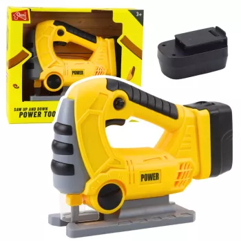LEAN TOYS belaidis dėlionės pjūklas vaikams su šviesomis ir garsais geltonas