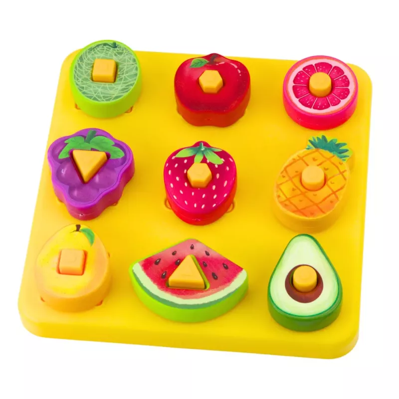 LEAN TOYS Edukacinis dėlionė vaikams Geometriniai vaisiai įterpimas