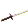 LEAN Katana Sword Anime Ballpoint Pen Metal Black Ink Replaceable Refill White and Yellow