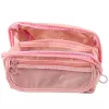 LEAN Pencil Case School Kit, Expandable, Roomy, Pink, 20x10cm