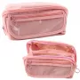 LEAN Pencil Case School Kit, Expandable, Roomy, Pink, 20x10cm
