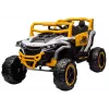 LEAN CARS M1 White and Yellow Battery-Powered Vehicle 4x4